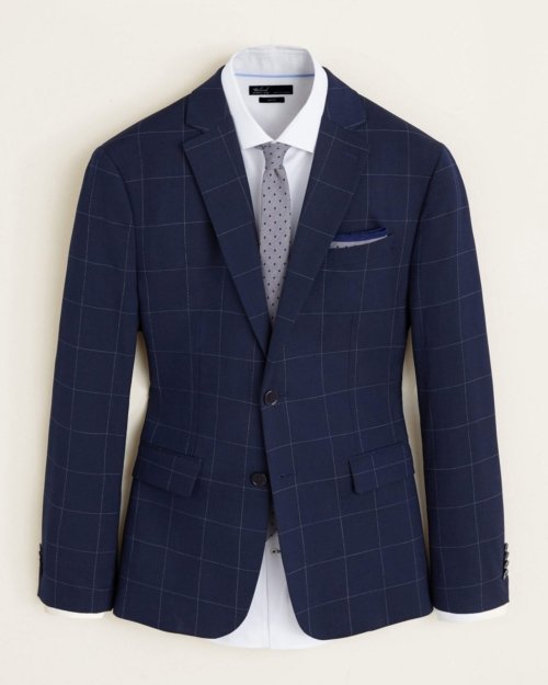 Slim-fit check suit blazer