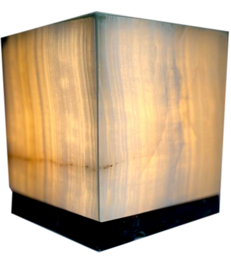 Cube Shape Onyx Lamp